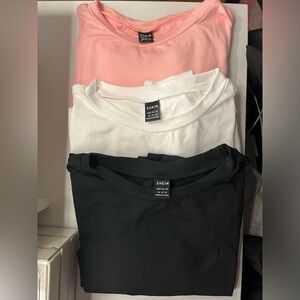 SHEIN CASUAL SHORT SLEEVE T-SHIRT BODYSUIT SET OF 3